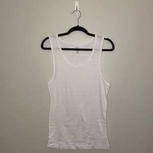 Gap Rib-Knit Undershirt Tank Tops (2), White & Gray, Size L, NWOT